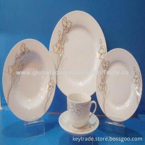 Fine Porcelain 20-piece Dinner Set in Rim-shaped with Decal